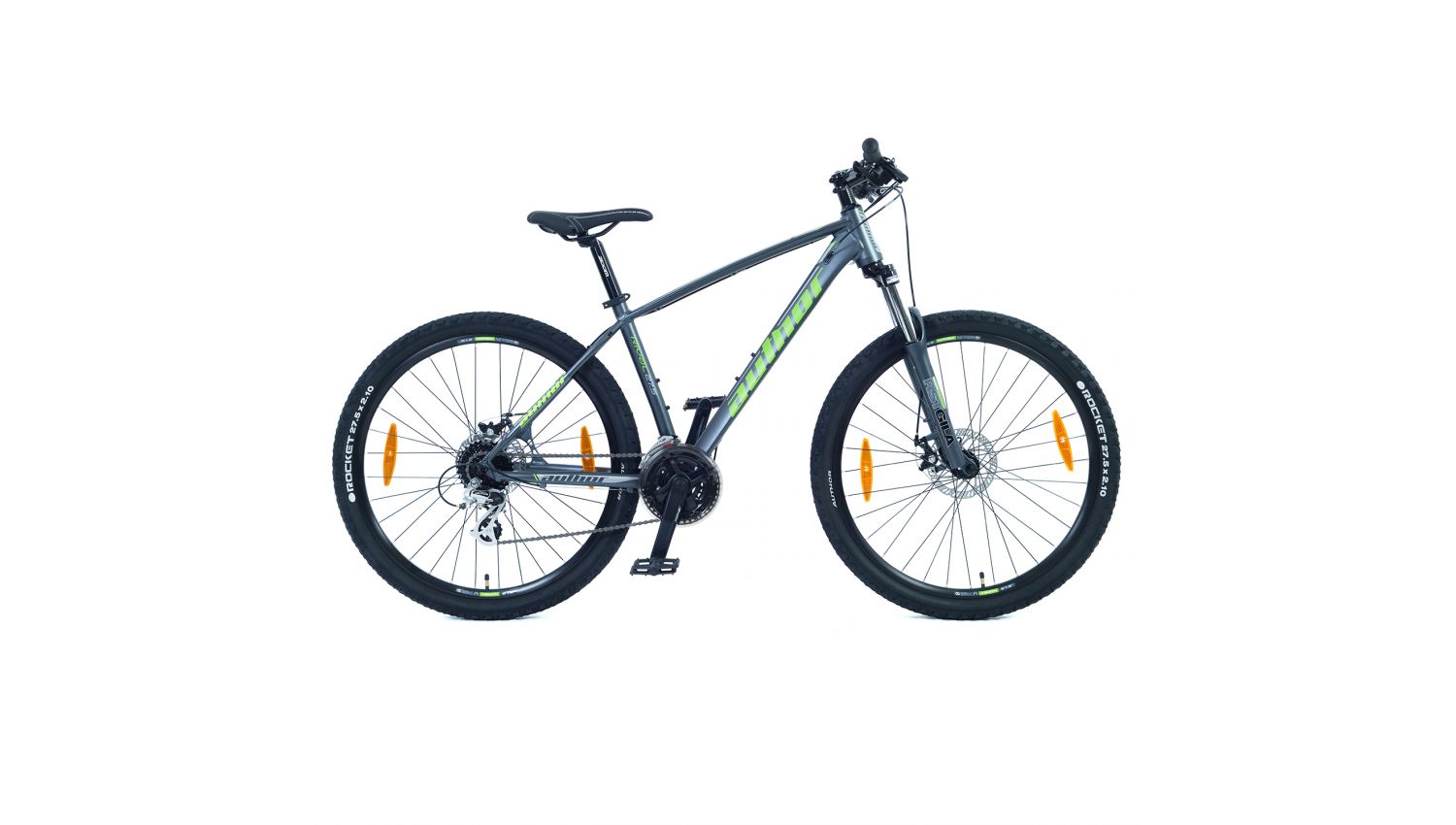Велосипед AUTHOR (2022) Rival II 27.5", колір-сірий (зелений) // сірий