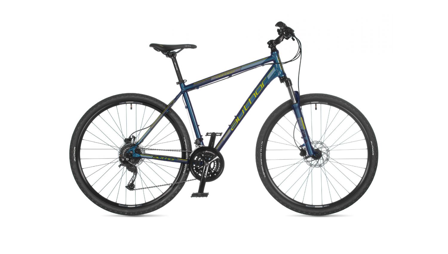 Велосипед AUTHOR (2021) Vertigo 29", колір-синій (лимонний) // синій