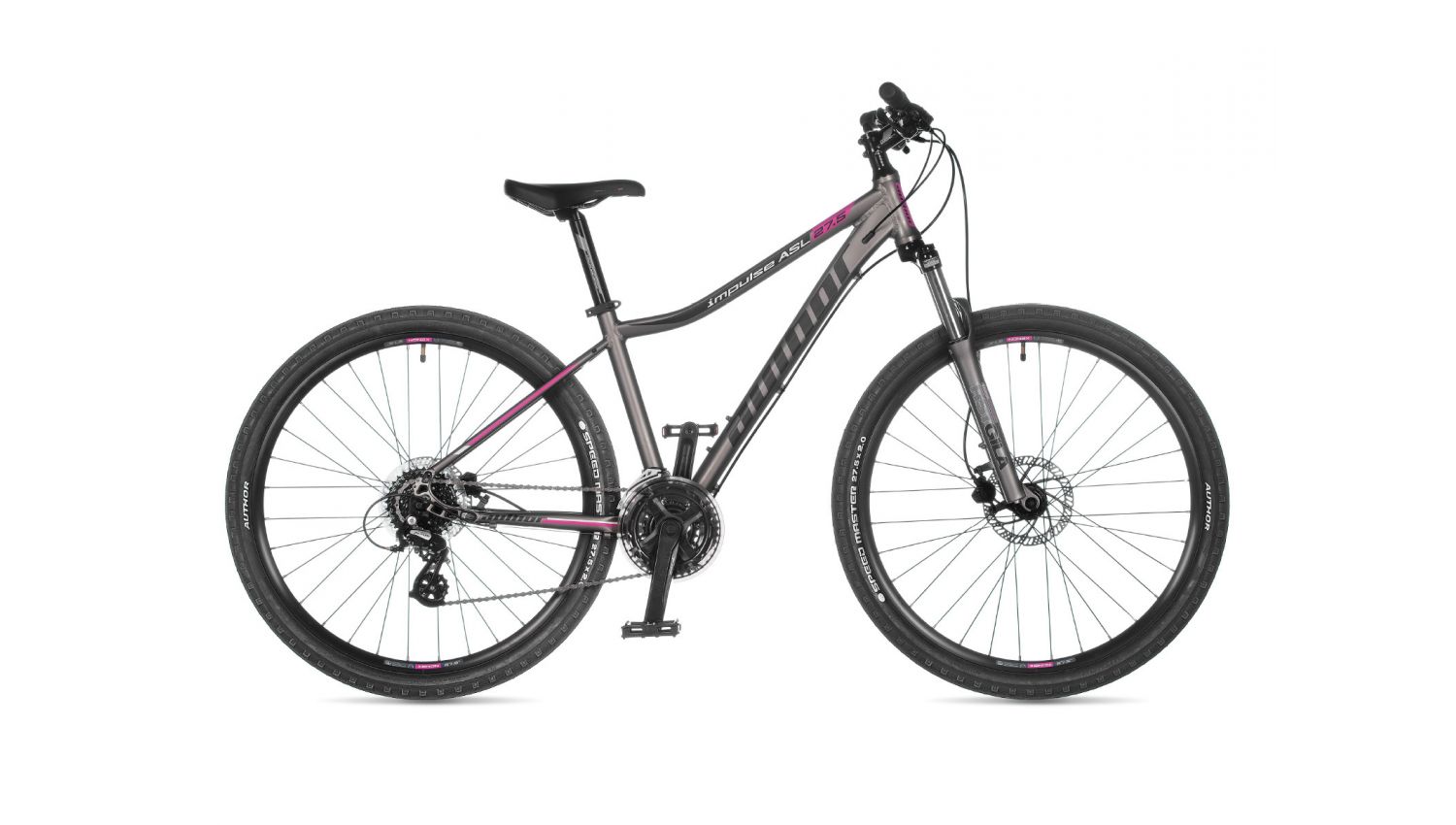 Велосипед AUTHOR (2021) Impulse ASL 27.5", колір-сріблястий (рожевий) // сріблястий